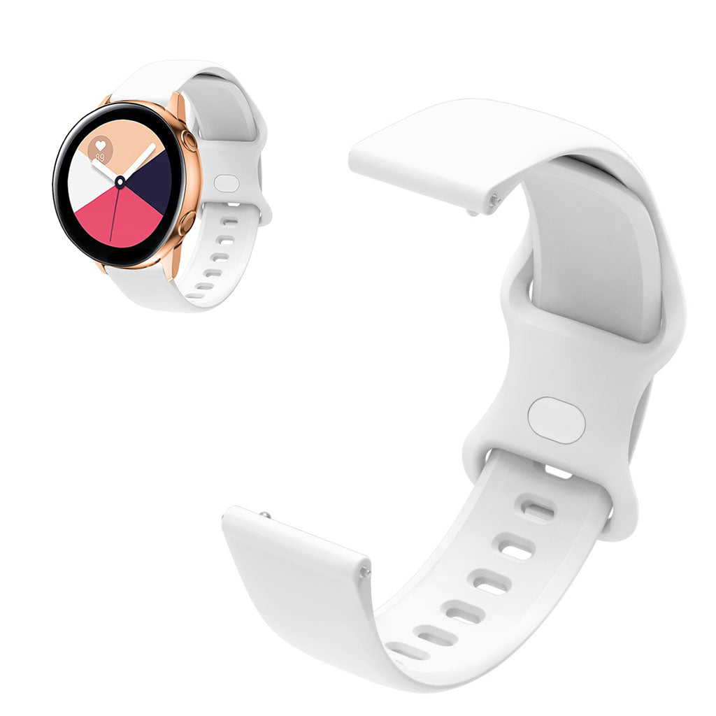 22mm Universal sport silicone watch strap - White#serie_9