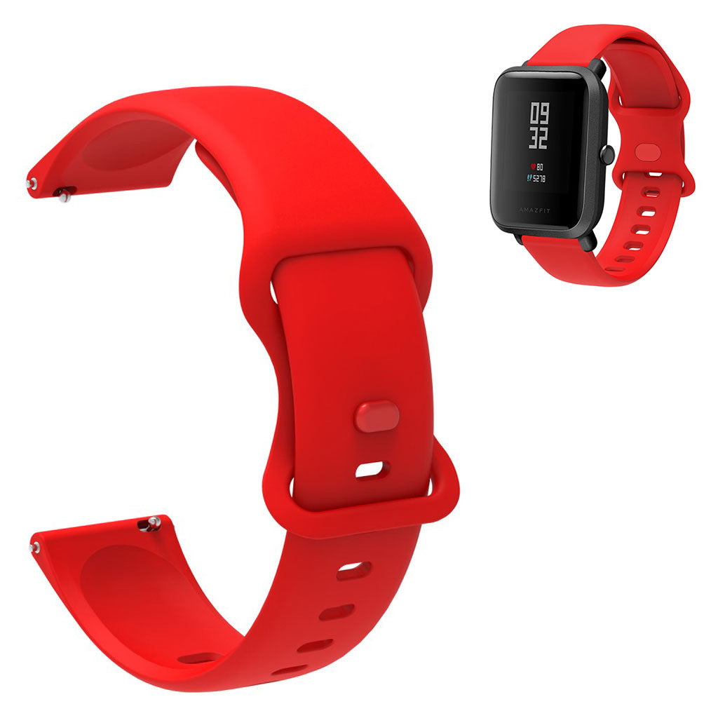 20mm Universal simple color silicone watch strap - Red#serie_10