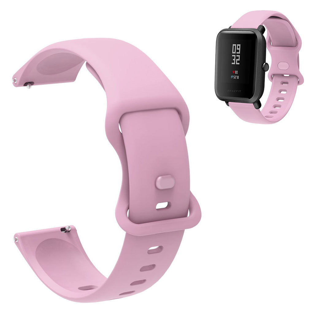 20mm Universal simple color silicone watch strap - Pink#serie_7