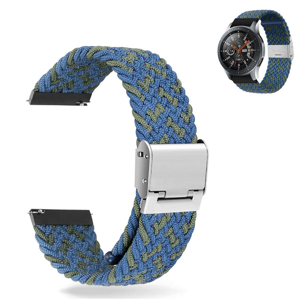 22mm Universal elastic nylon watch strap - Blue / Green Band#serie_8