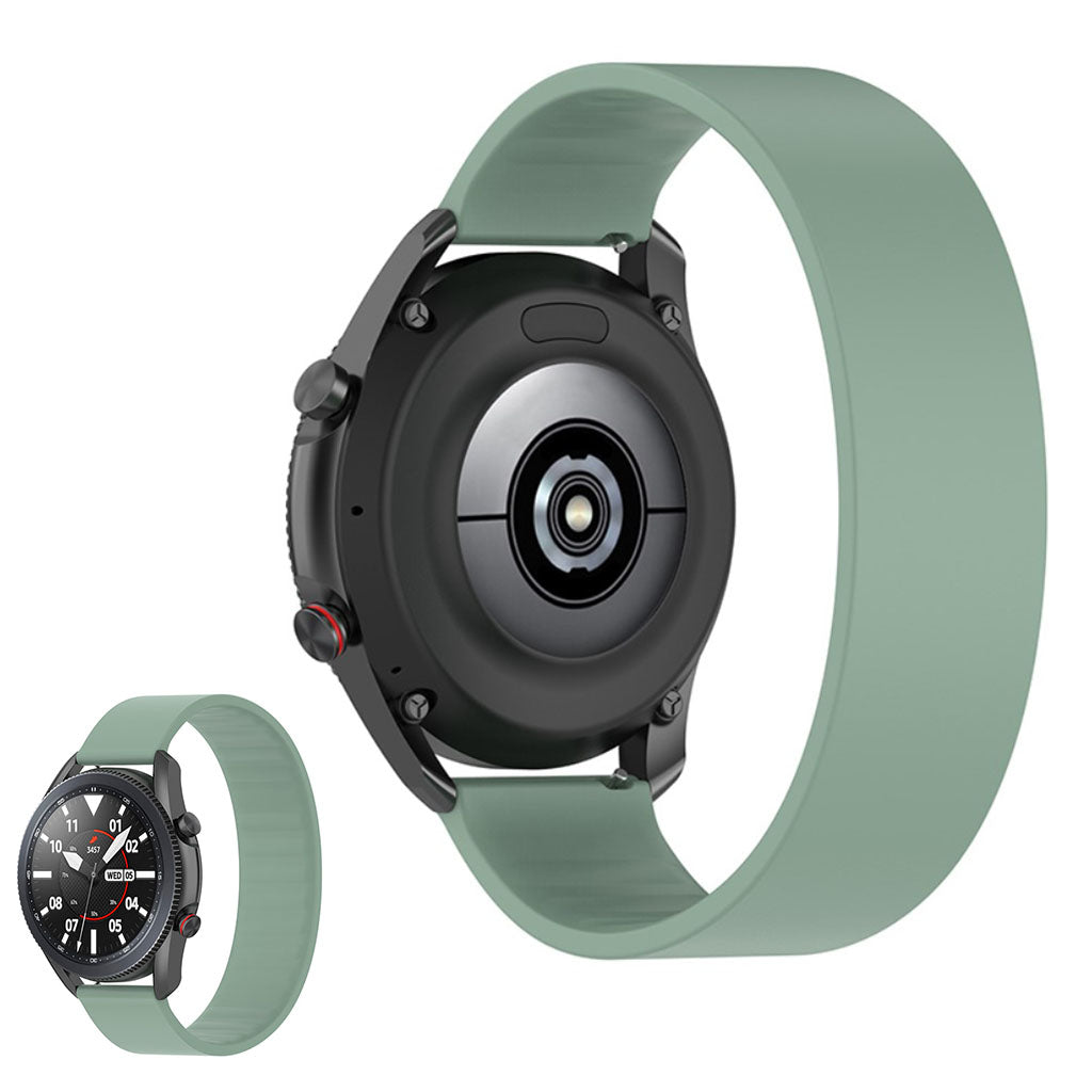 22mm Universal elastic simple silicone watch strap - Light Green / Size: 170mm#serie_3