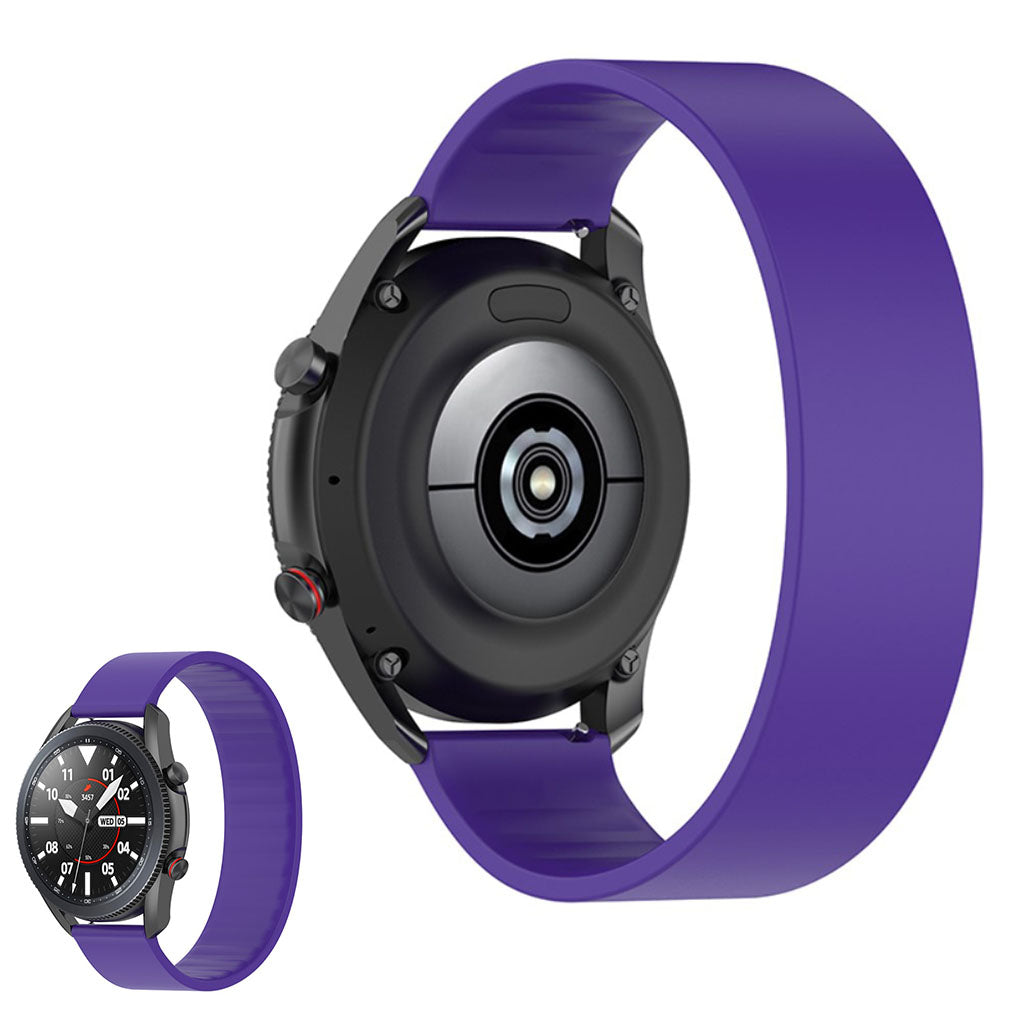 22mm Universal elastic simple silicone watch strap - Purple / Size: 170mm#serie_5