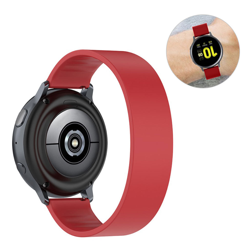 20mm Universal elastic silicone watch strap - Red / Size: 129mm#serie_4