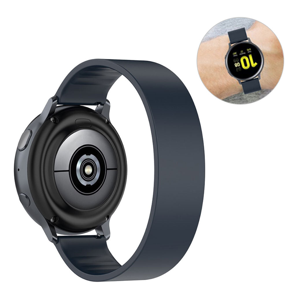 20mm Universal elastic silicone watch strap - Midnight Blue / Size: 129mm#serie_9