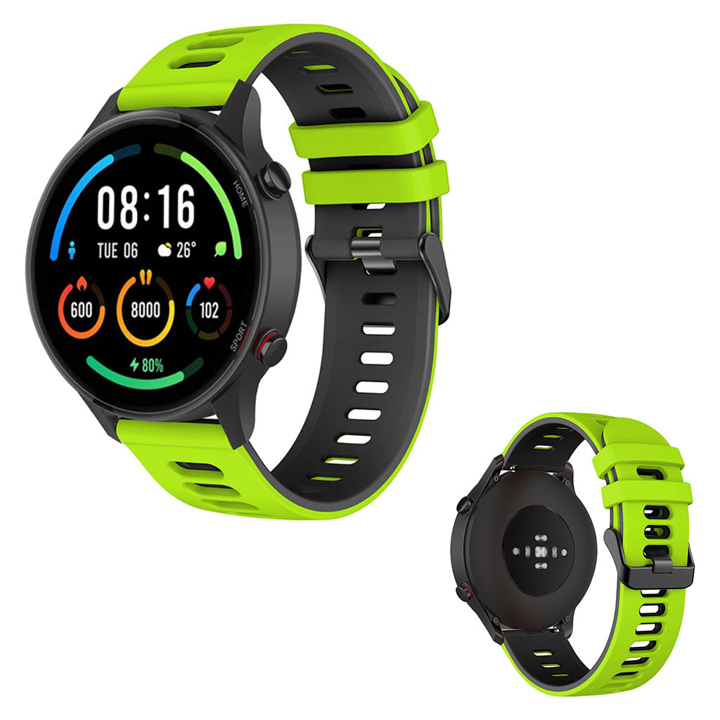 22mm Universal dual color watch strap - Lime / Black#serie_7