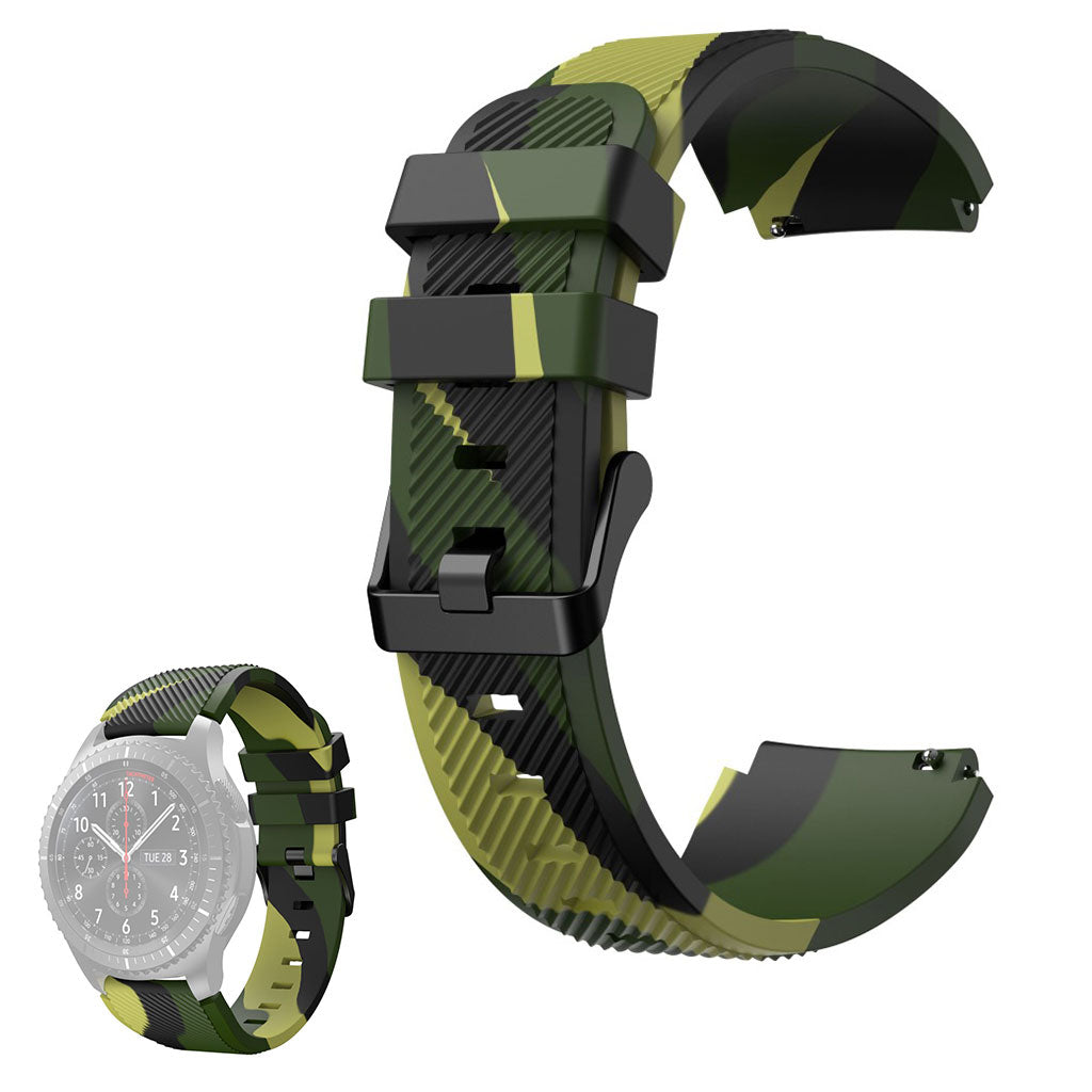 22mm Universal twill wave camouflage silicone watch strap - Army Green#serie_2