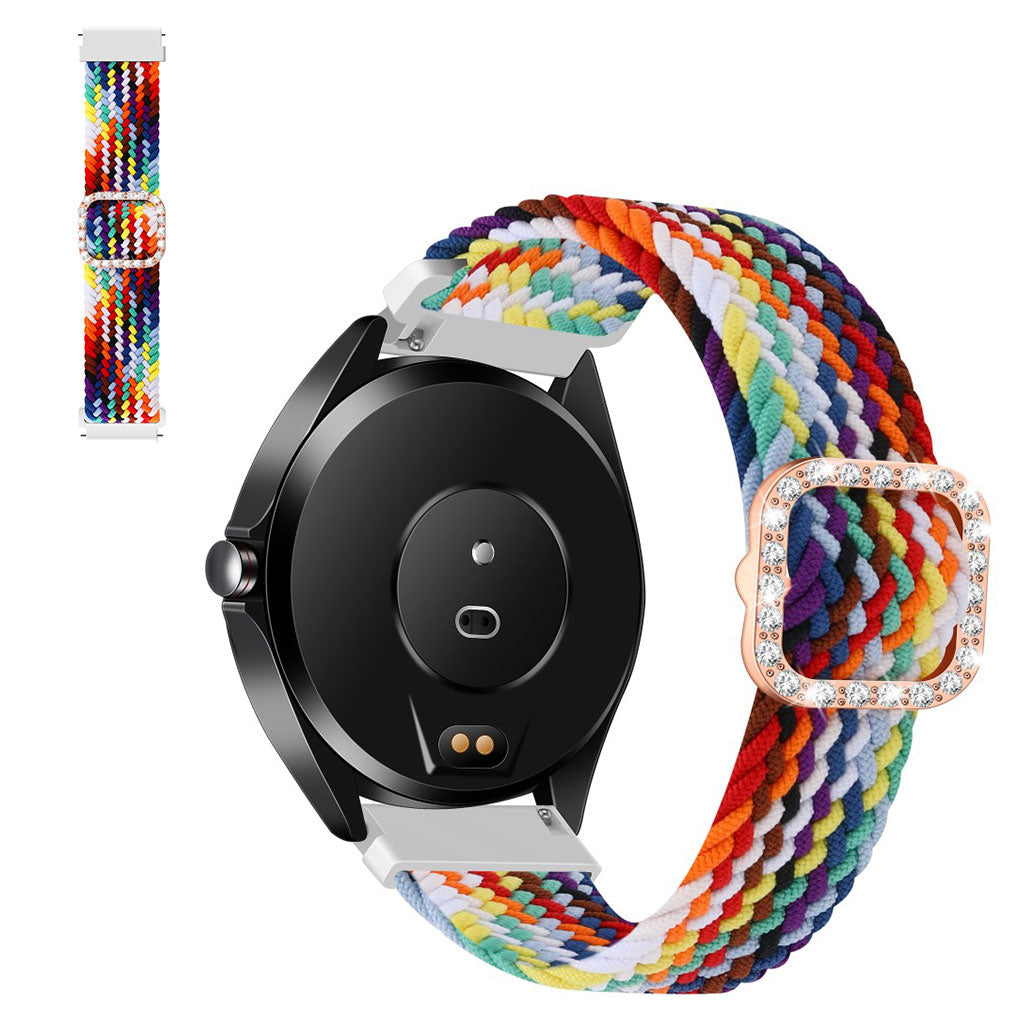 22mm Universal nylon + rhinestone buckle watch strap - Rainbow Color#serie_5