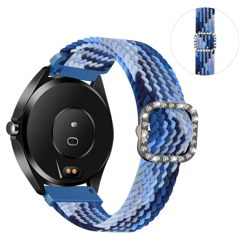 20mm Universal nylon + rhinestone buckle watch strap - Blueberry#serie_14