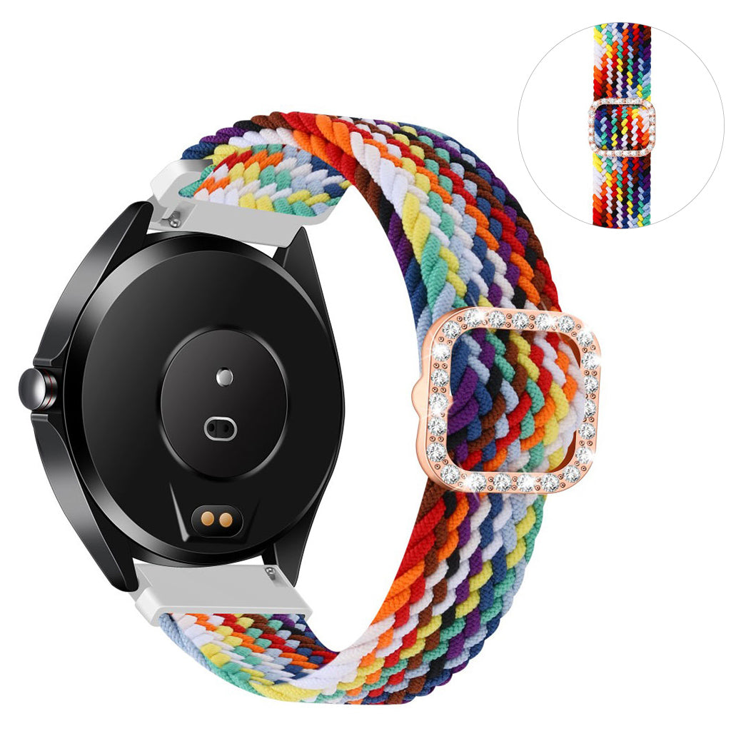 20mm Universal nylon + rhinestone buckle watch strap - Rainbow Color#serie_5