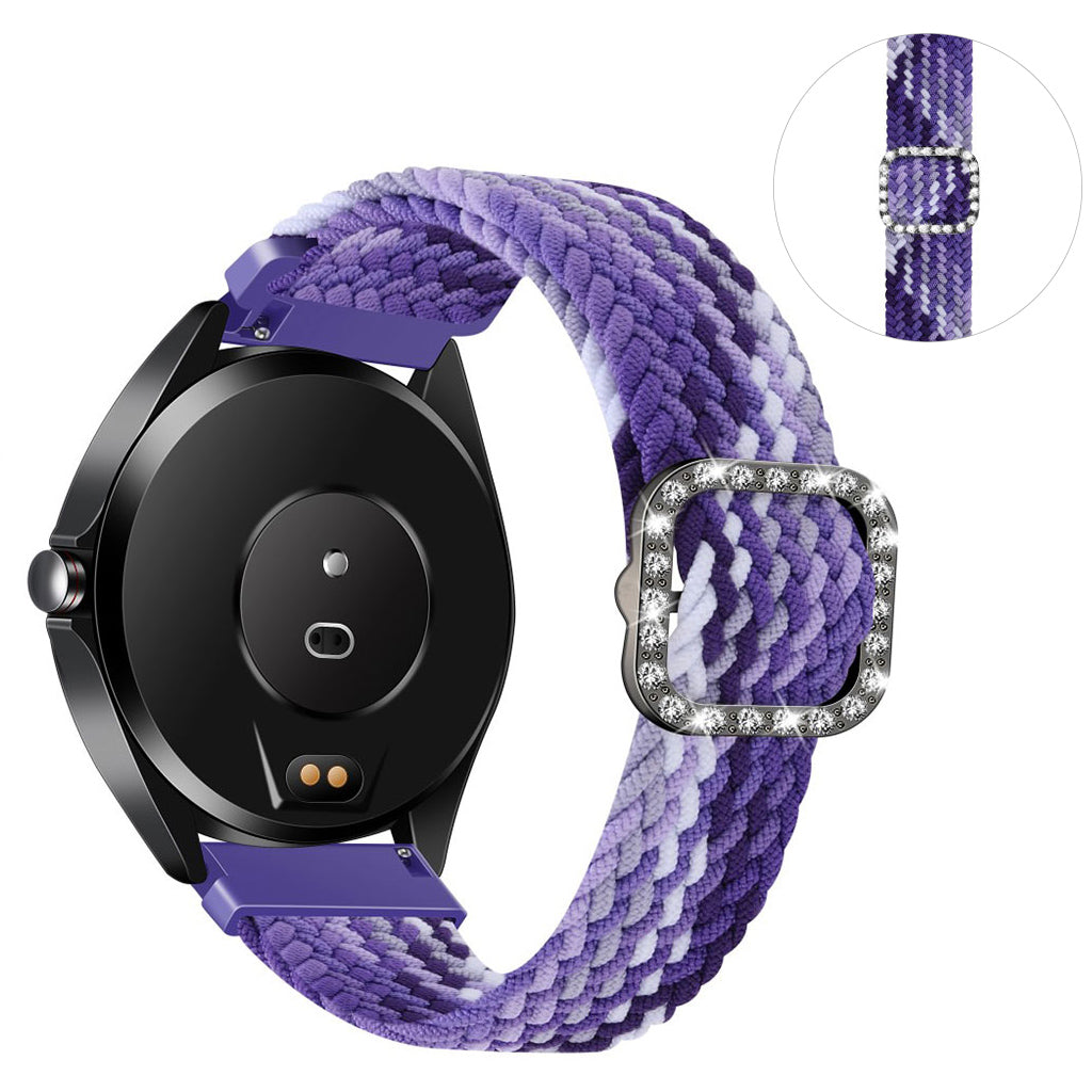 20mm Universal nylon + rhinestone buckle watch strap - Grape Purple#serie_8