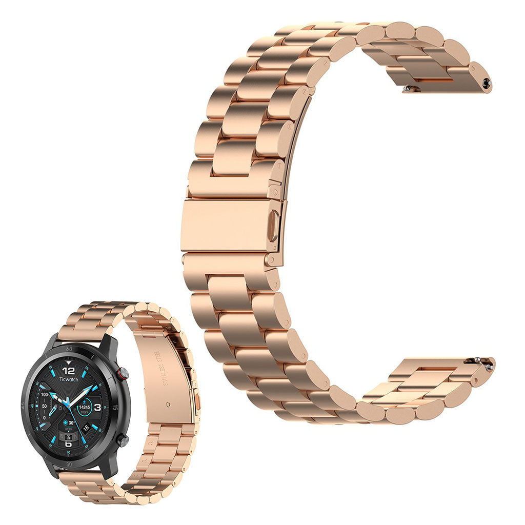 Universal three bead stainless steel watch strap - Rose Gold#serie_3