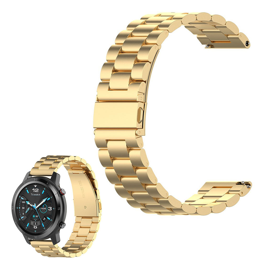 Universal three bead stainless steel watch strap - Gold#serie_4
