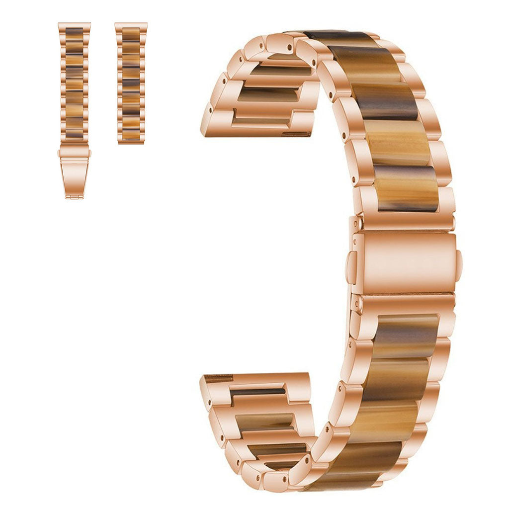 20mm Universal stylish three bead resin stainless steel watch strap - Rose Gold / Honey#serie_9