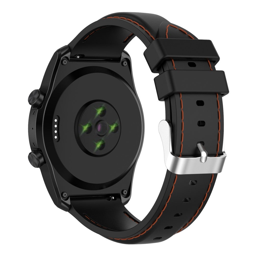 22mm Universal simple color knitted silicone watch strap - Black#serie_5