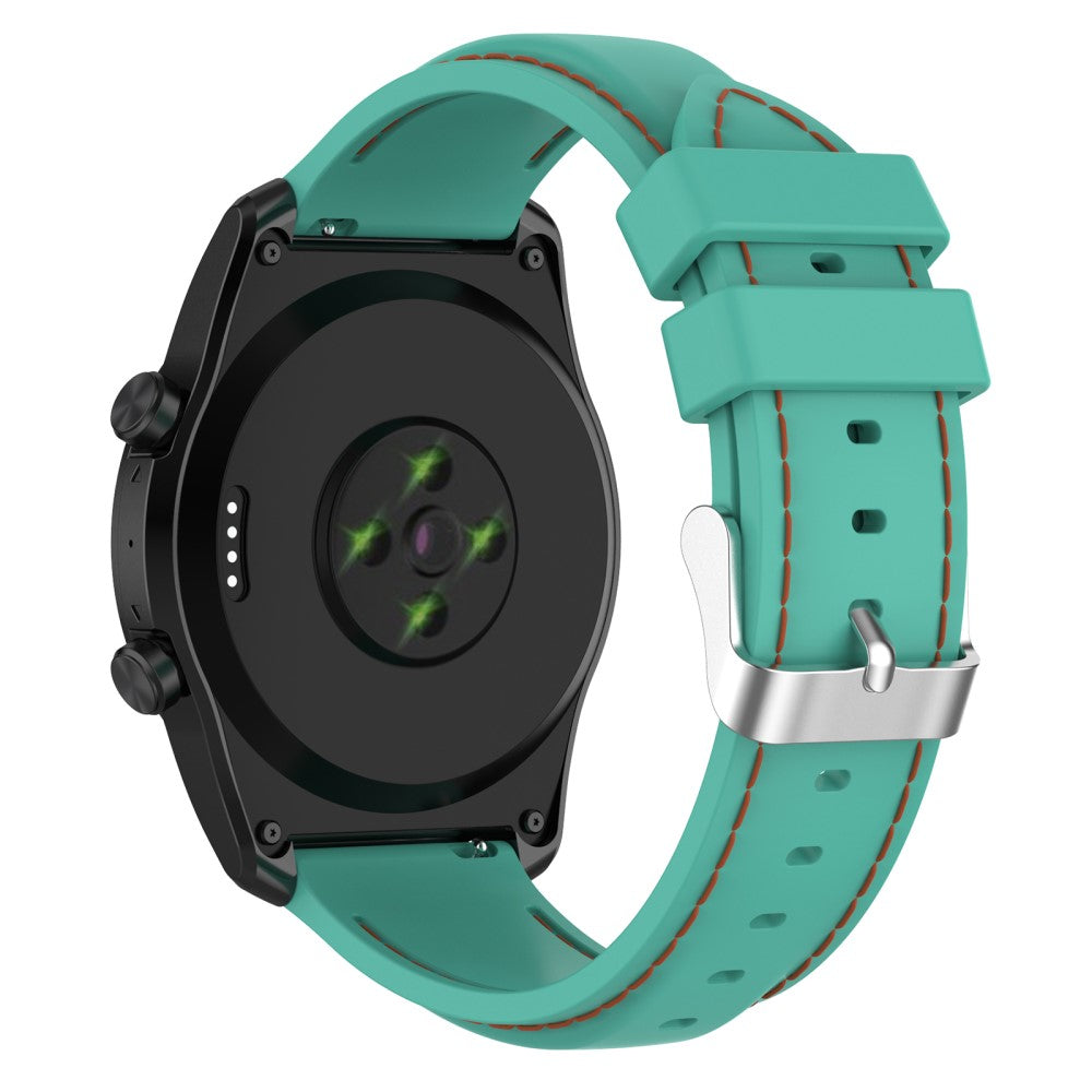 22mm Universal simple color knitted silicone watch strap - Green#serie_9