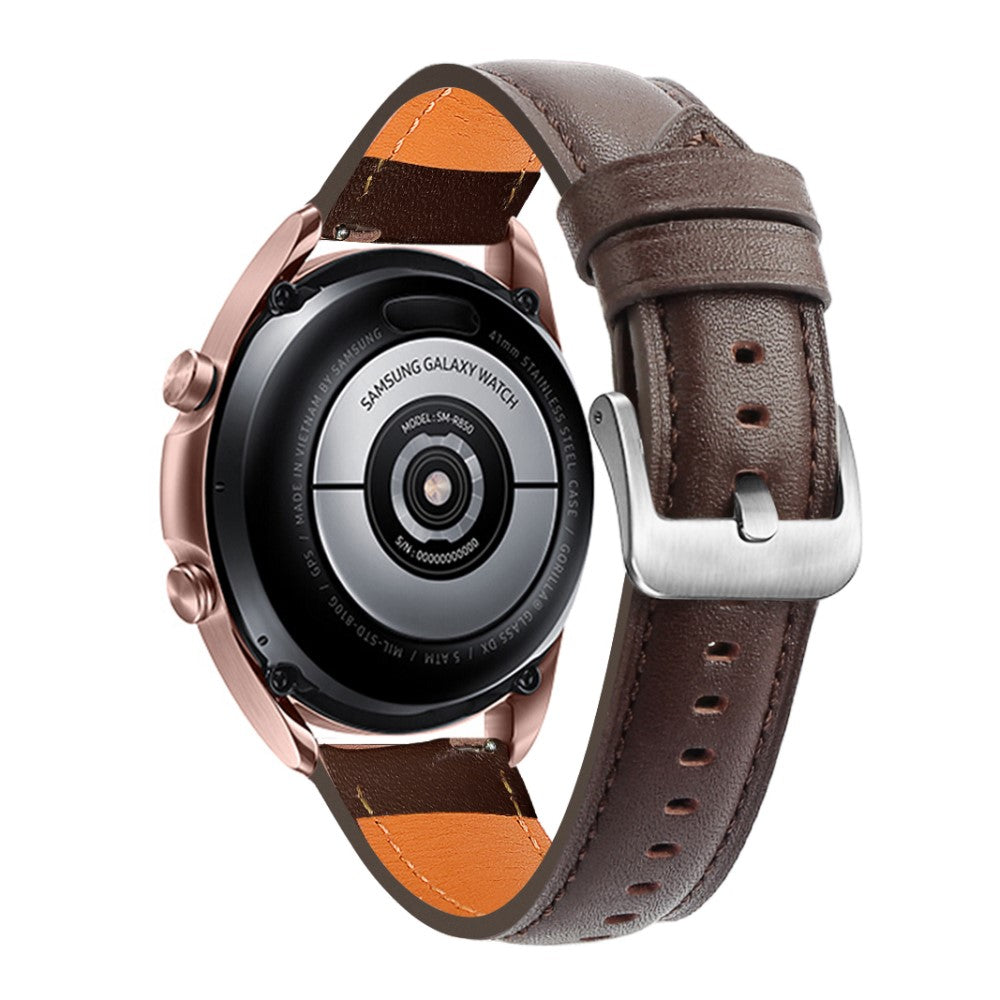 22mm Universal cowhide leather watch strap - Coffee#serie_3