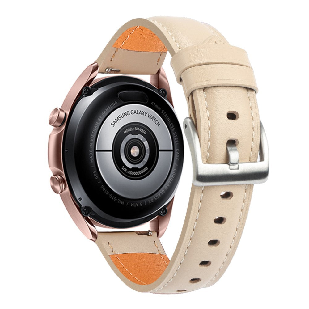 22mm Universal cowhide leather watch strap - Apricot#serie_4