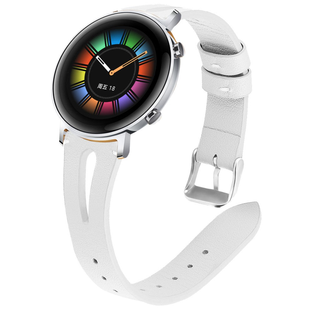 22mm Universal simple genuine leather watch strap - White#serie_8