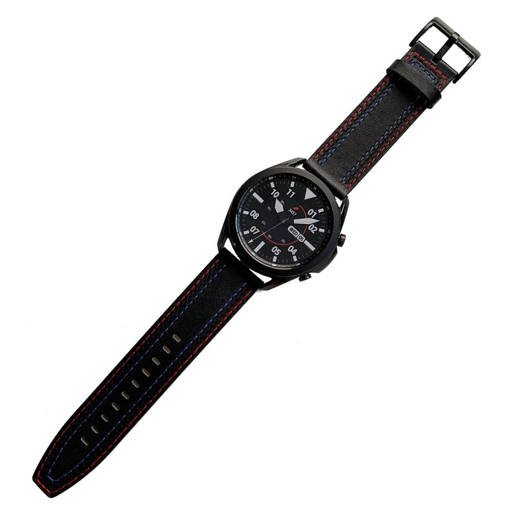 20mm Universal genuine leather watch strap - Black#serie_3