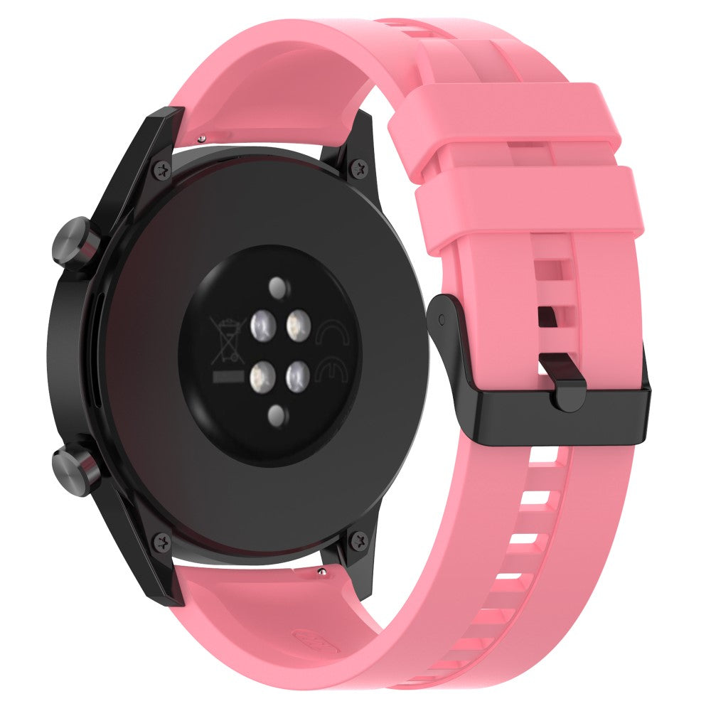 20mm Universal silicone watch strap - Black Steel Buckle / Pink#serie_11