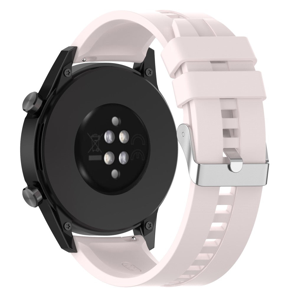 20mm Universal adjustable silicone watch strap - Silver Steel Buckle / Light Pink#serie_12