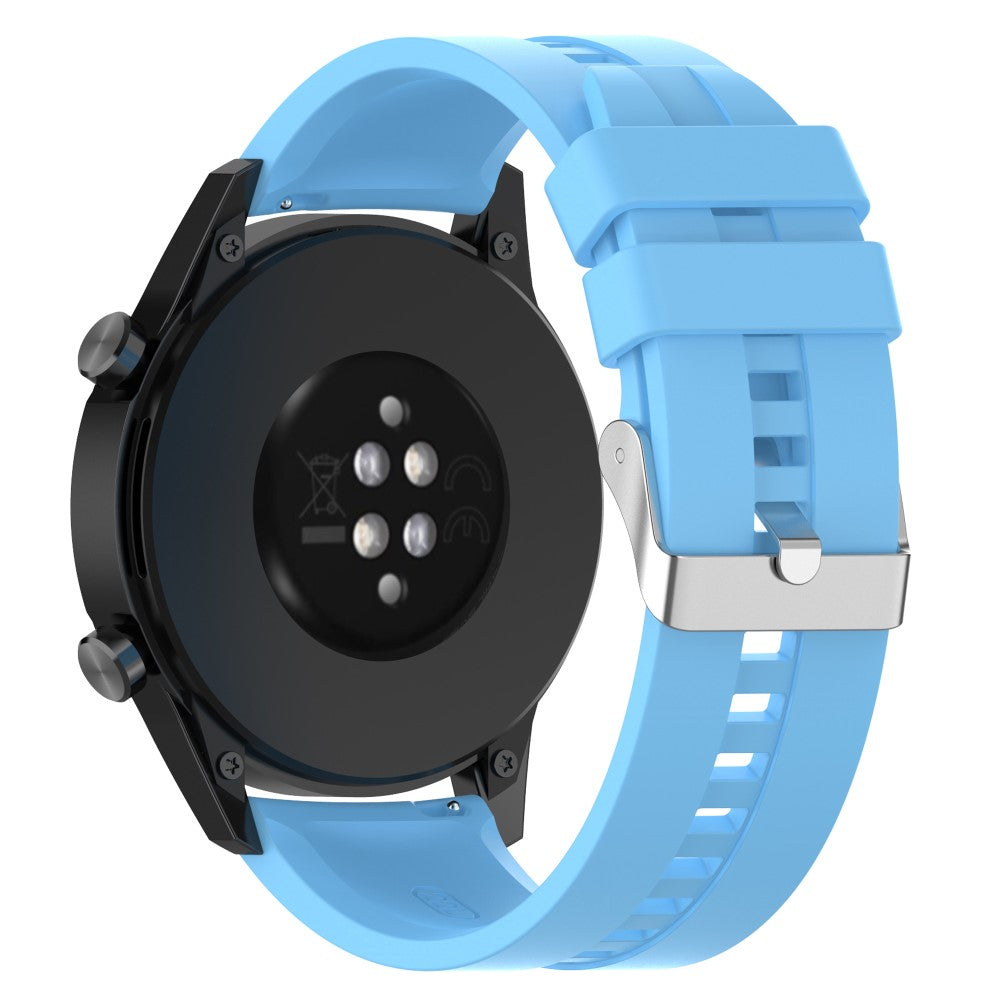 20mm Universal adjustable silicone watch strap - Silver Steel Buckle / Sky Blue#serie_2