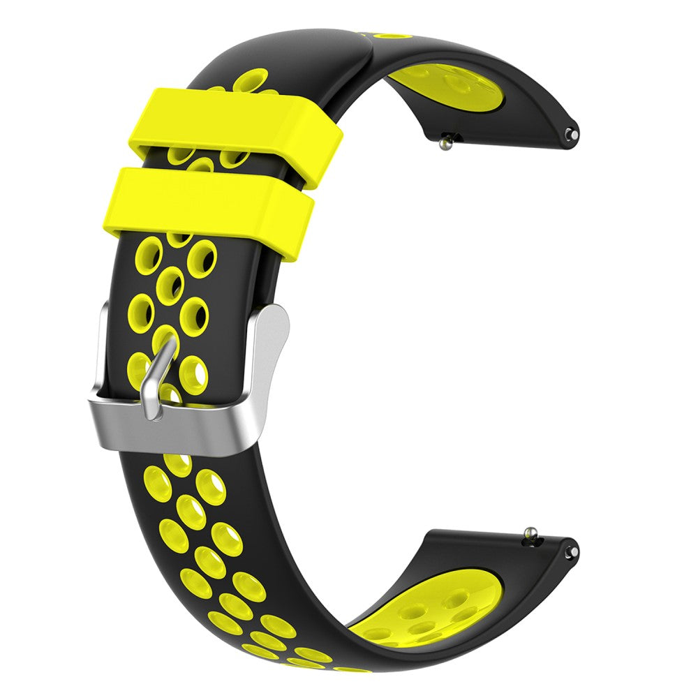 22mm Universal dual color silicone watch strap - Black / Yellow#serie_3