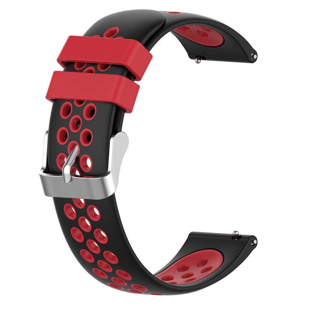 22mm Universal dual color silicone watch strap - Black / Red#serie_4