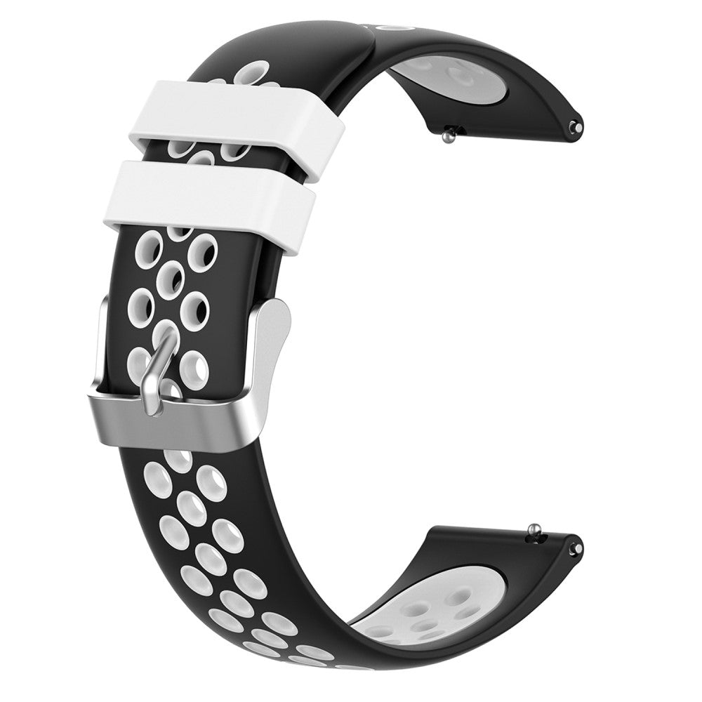 22mm Universal dual color silicone watch strap - Black / White#serie_5