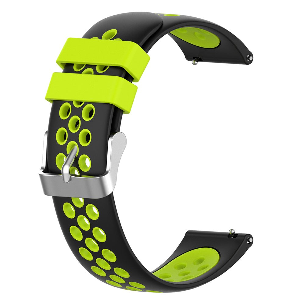 22mm Universal dual color silicone watch strap - Black / Green#serie_7