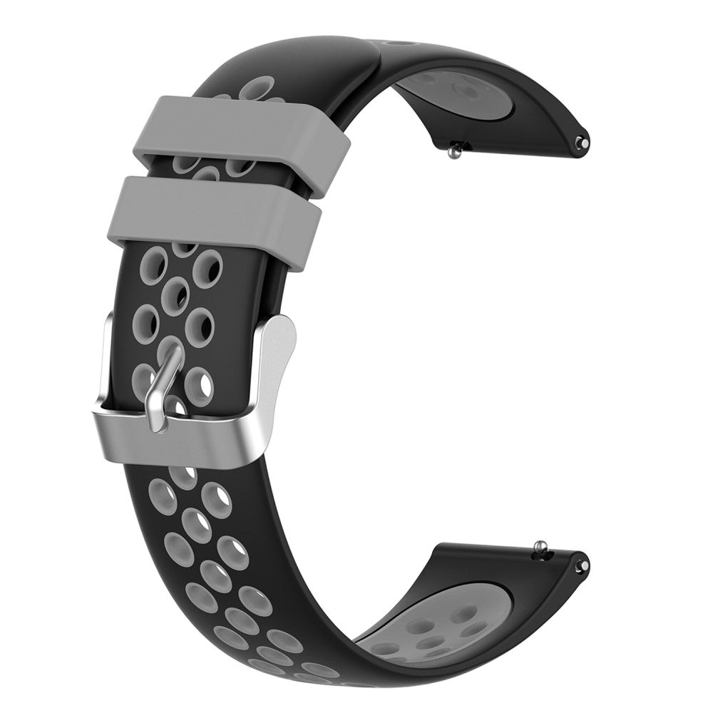 22mm Universal dual color silicone watch strap - Black / Grey#serie_8