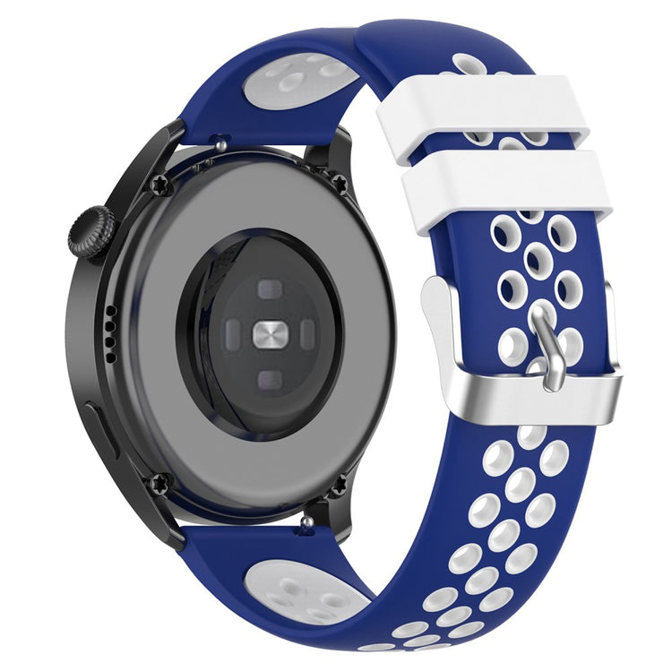 20mm Universal dual color silicone watch strap - Blue / White#serie_10