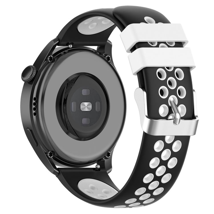 20mm Universal dual color silicone watch strap - Black / White#serie_2