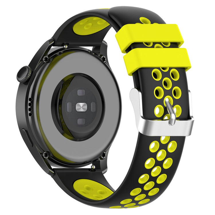 20mm Universal dual color silicone watch strap - Black / Yellow#serie_4