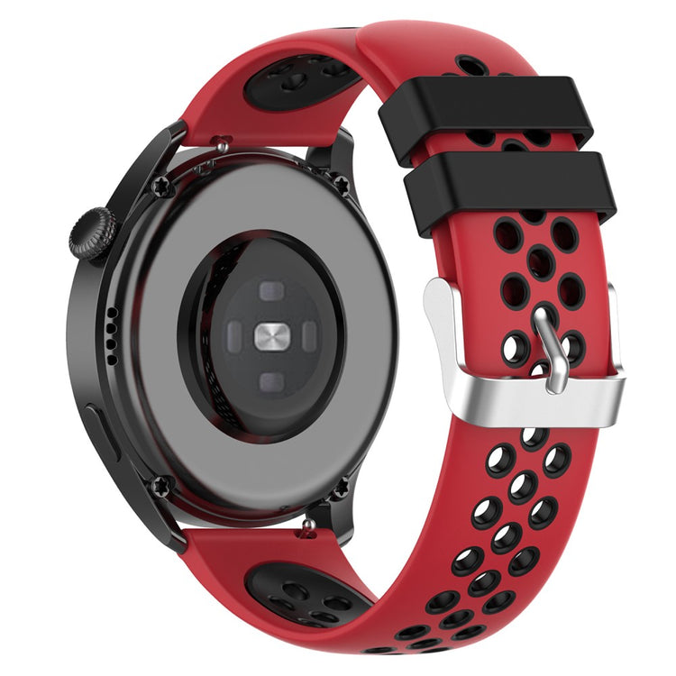 20mm Universal dual color silicone watch strap - Red / Black#serie_7
