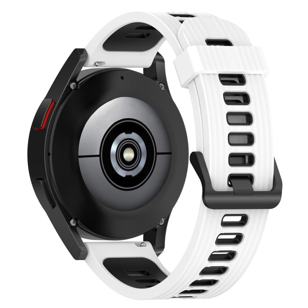 20mm Universal bi-color silicone watch strap - White / Black#serie_3