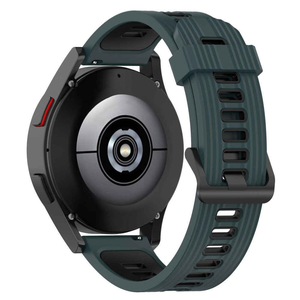 20mm Universal bi-color silicone watch strap - Olive Green / Black#serie_7