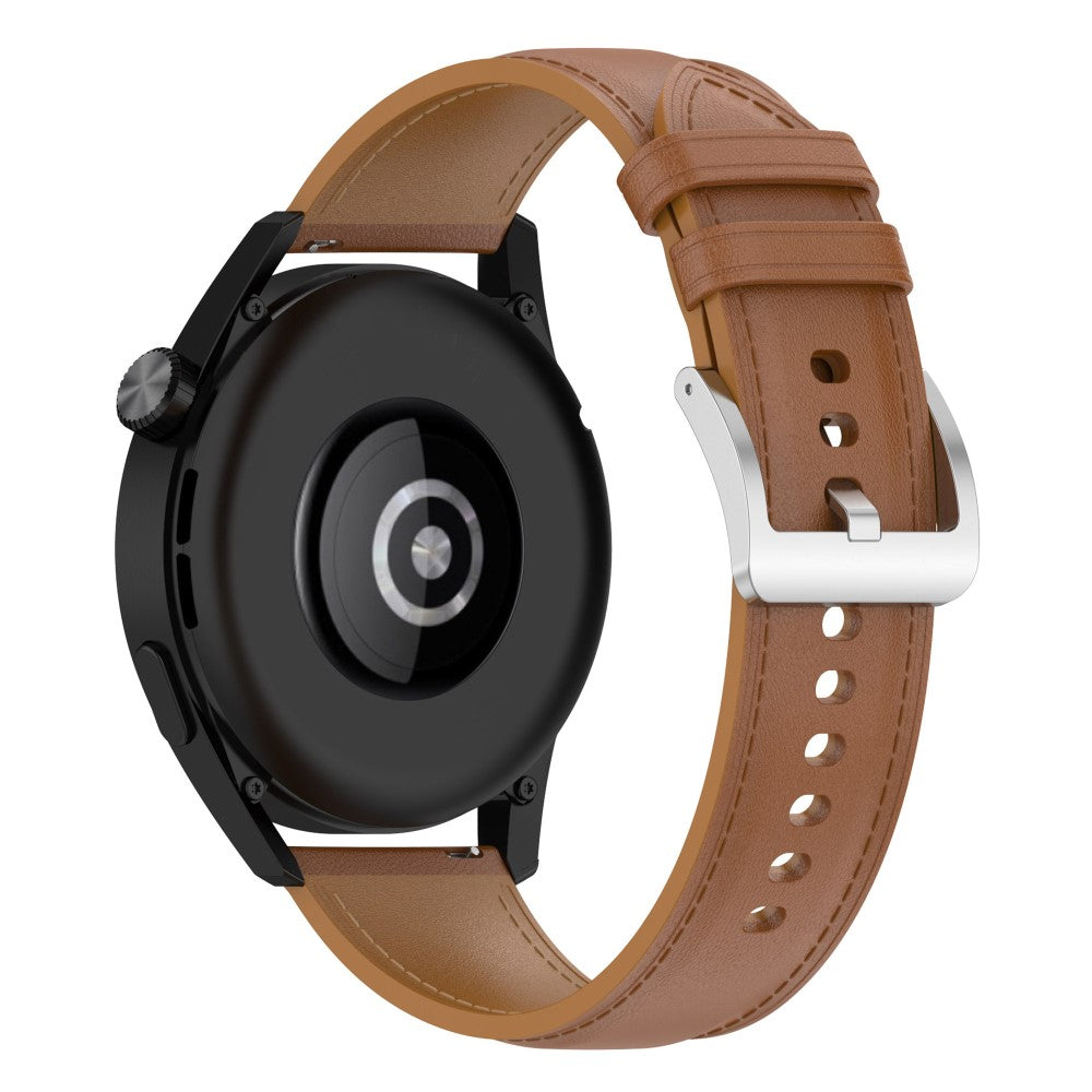 22mm Universal stitching line style cowhide watch strap - Light Brown#serie_4