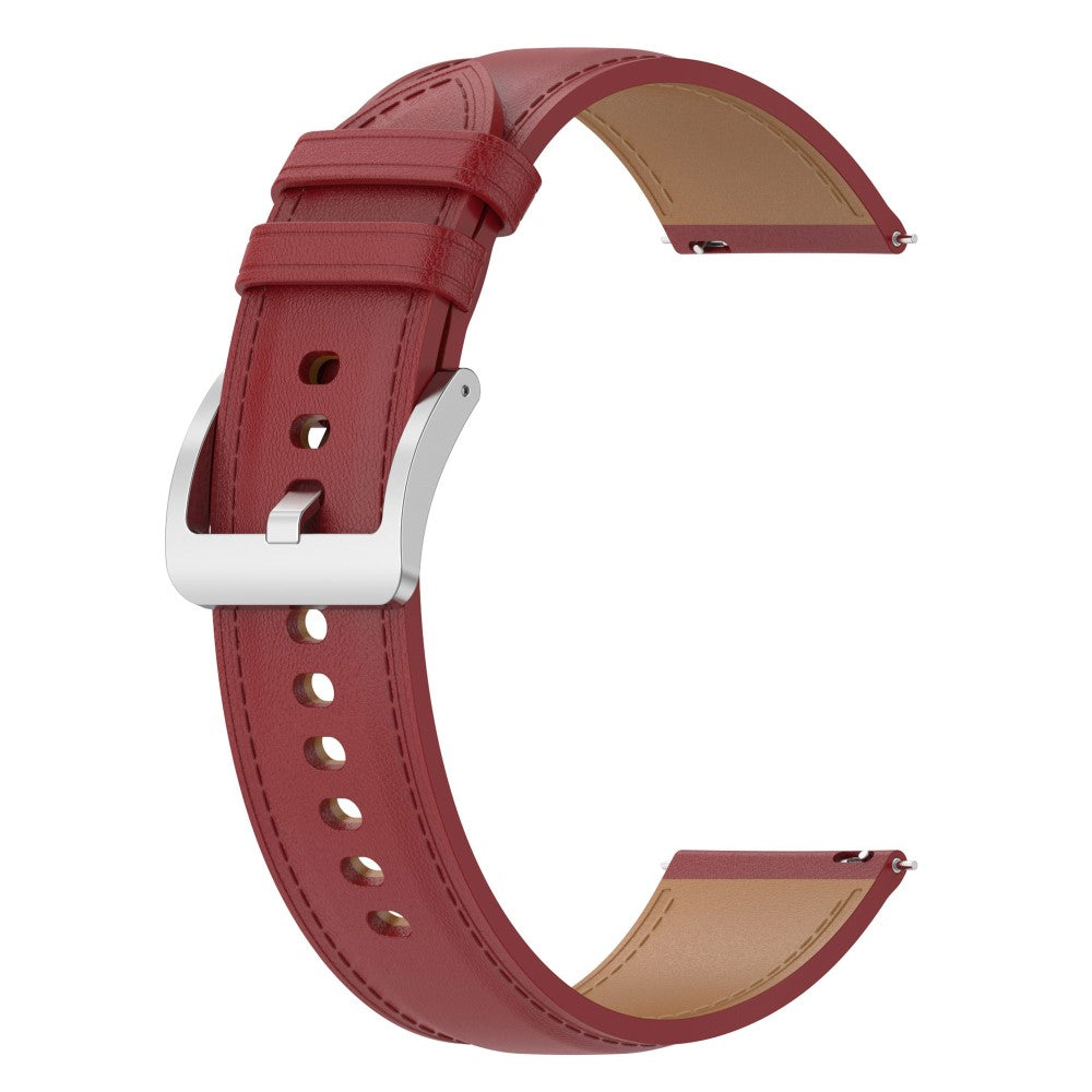 20mm Universal stitching line style cowhide watch strap - Red#serie_2