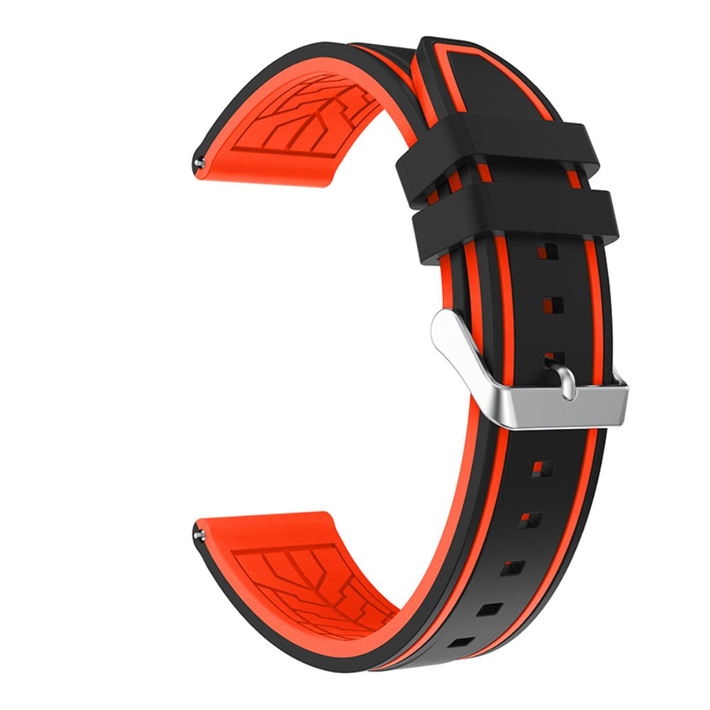22mm Universal cool design silicone watch strap - Black Orange#serie_2