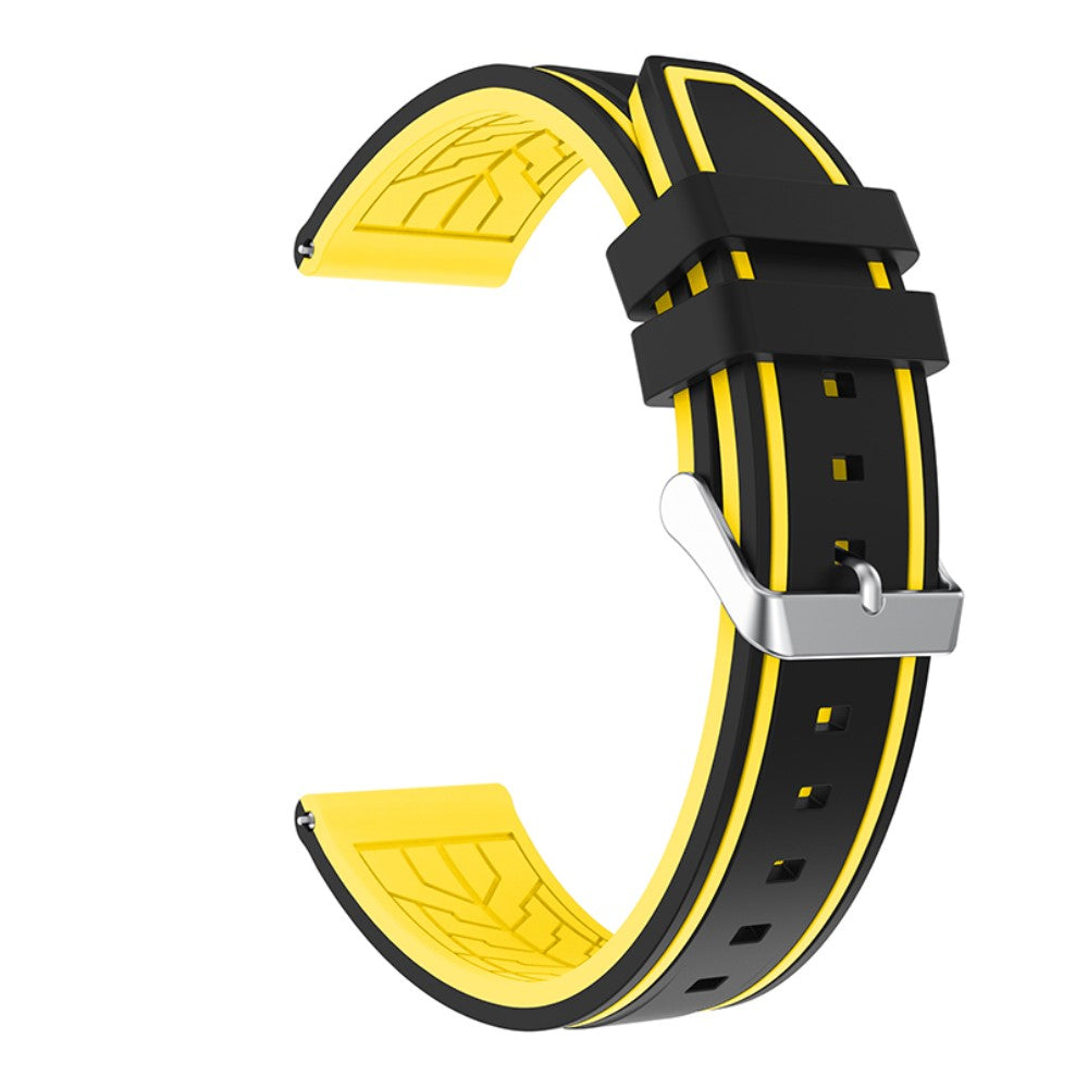 22mm Universal cool design silicone watch strap - Black Yellow#serie_4