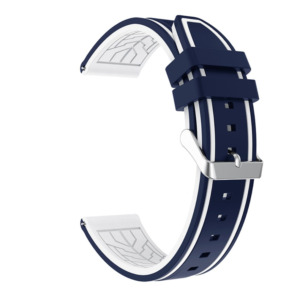 22mm Universal cool design silicone watch strap - Midnight Blue White#serie_6