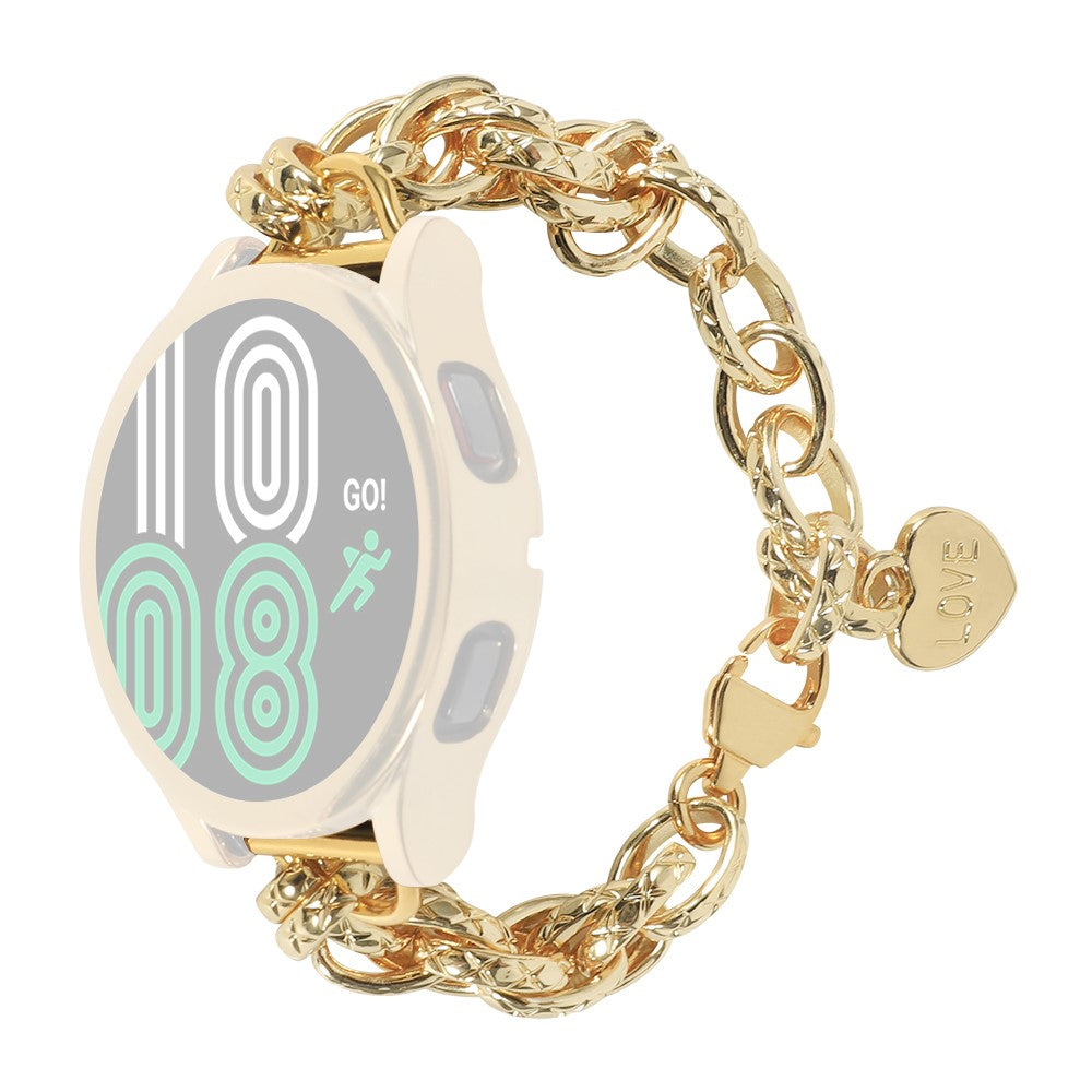 20mm Universal cute heart pendant stainless steel watch strap - Gold#serie_2