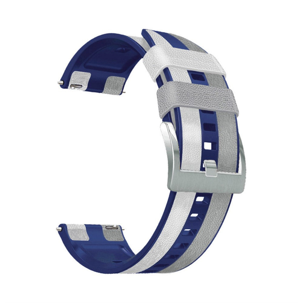 22mm Universal three color design silicone watch strap - Grey / Blue / White#serie_5