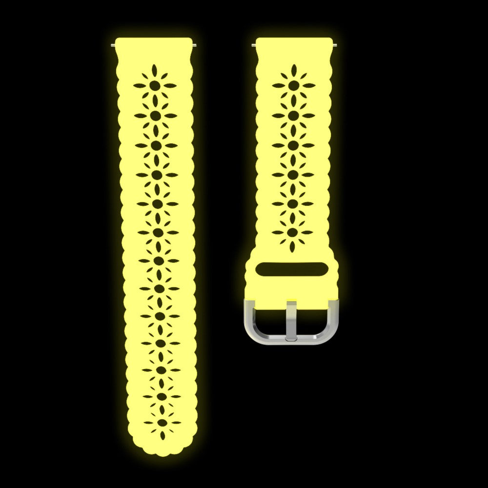 20mm Universal plum blossom silicone watch strap - Luminous Pink#serie_11