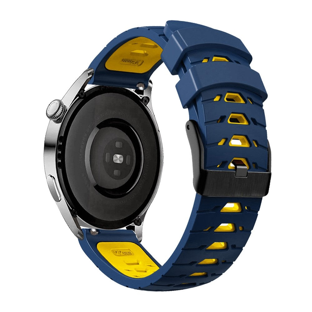 20mm Universal dual color silicone watch strap - Midnight Blue / Yellow#serie_10