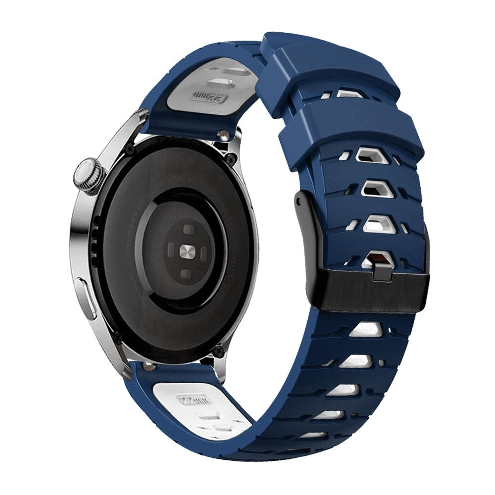 20mm Universal dual color silicone watch strap - Midnight Blue / White#serie_11