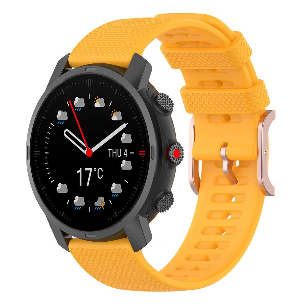 22mm Universal dots design silicone watch strap - Yellow#serie_5