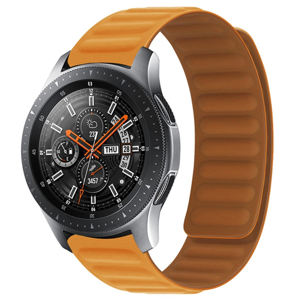 20mm Universal silicone magnetic lock watch strap - Deep Yellow#serie_10