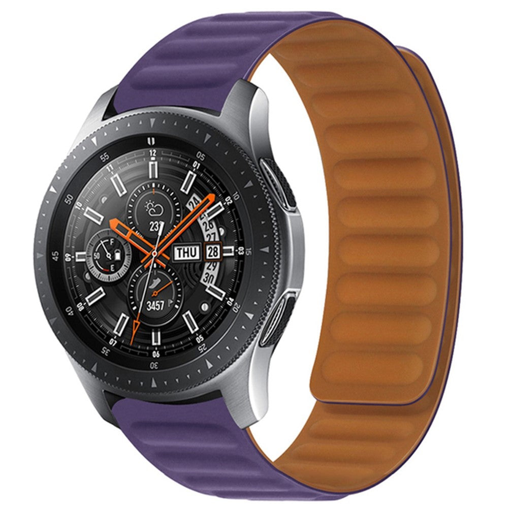 20mm Universal silicone magnetic lock watch strap - Dark Purple#serie_12